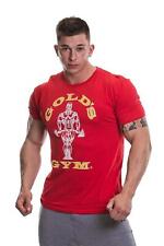 Golds Gym Muscle Joe T-Shirt Rot Bodybuilding Fitness Kleidung Red Baumwolle