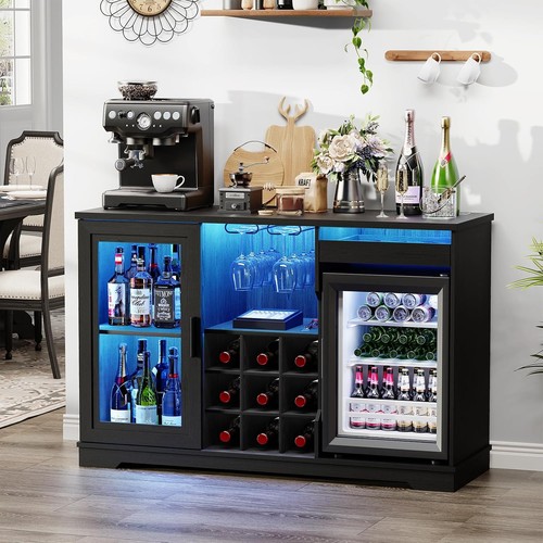 Coffee bar cabinet with fridge - coffee,