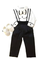 Festlicher Anzug  Baby Junge, Hochzeit, Taufe, Geburtstag, Schwarz, 4 teilig