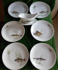 6 Fischteller & Sauciere