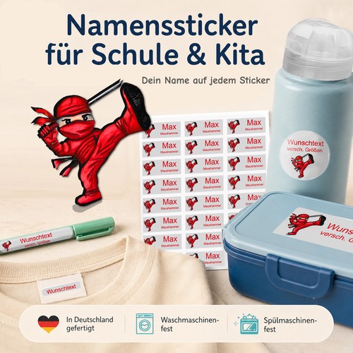 Namensaufkleber personalisiert
