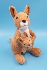 Känguru Mama mit Baby 19 cm SEMO Stofftier Plüschtier Kuscheltier Braun Top