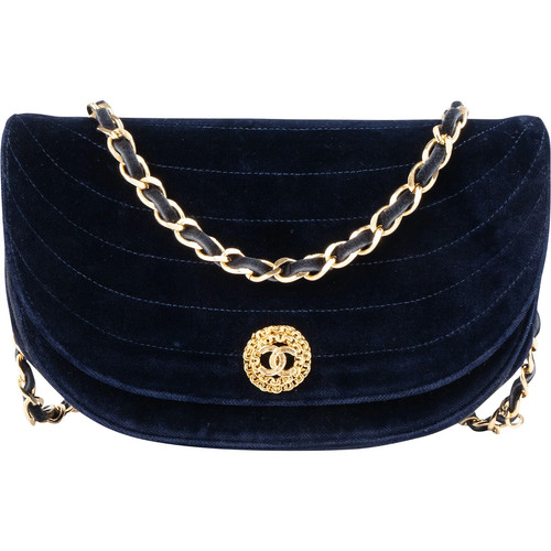 Chanel chevron velvet half - velvet,