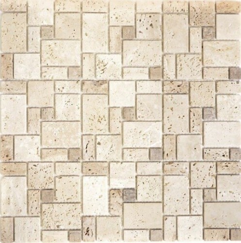 Mosaik fliese travertin - fliese,