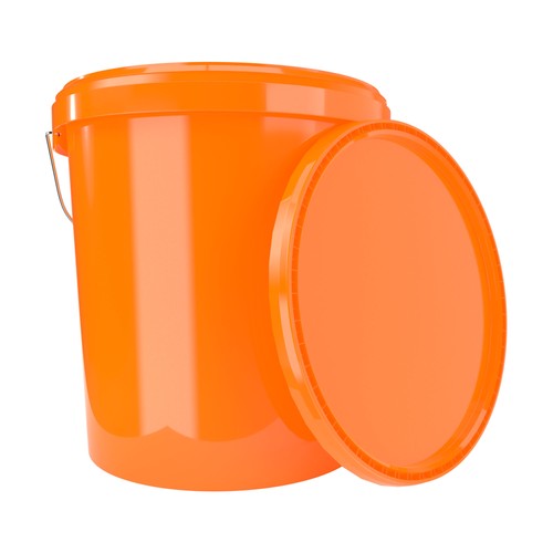 Eimer mit deckel 16l - 16l, orange