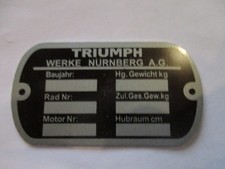 Triumph typenschild schild - triumph,