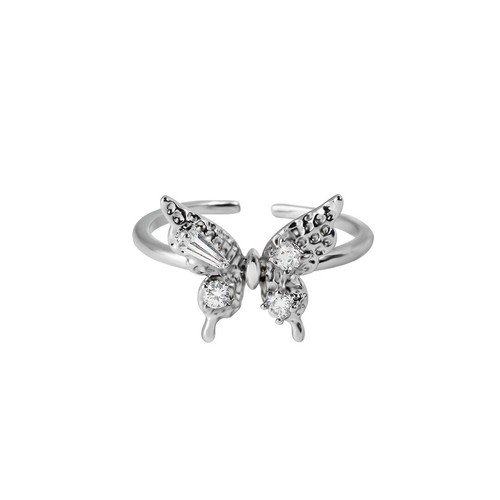 Schmetterling ring platiniert - schmetterling,