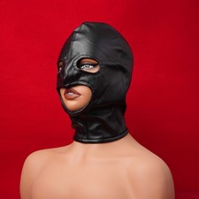 PU Leder Schwarz Kopfmaske