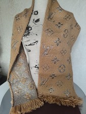 Original Louis Vuitton Schal Logomania Shine Scarf M75834 beige silber ?