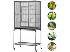 Vogelkäfig, XL, Vogelvoliere mit Ständer, 47 x 81 x 160 cm - B