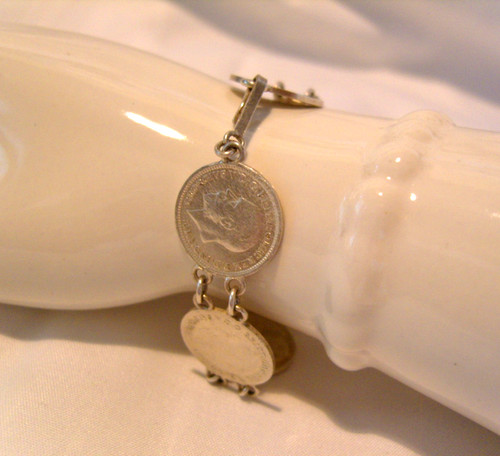 Armband silber drei pence - drei,