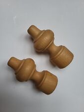 Gardinenstangen - Endstück,  Abschluss, Stange, braun, Holz, 2 Stück, Zimmer 