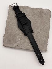 #1506 ORIGINAL EULIT LEDERBAND BUND MILITARY UNTERLAGEBAND 20MM SCHWARZ LEDER