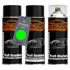 Motorradlack Spraydosen Set für Kawasaki 777 Verde Grund Basislack Klarlack