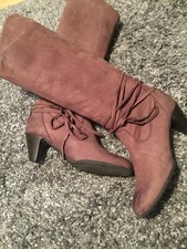 Trend! La Scarpa Slouch-Style Hoher Schaft-Stiefel Leder Nougat/Braun Gr. 39