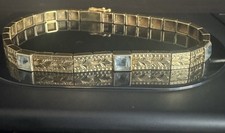 DAMEN 14K GELBGOLD PRINZESSSCHLIFF AQUAMARIN ALLTAG NACHLASS TENNIS ARMBAND