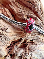 ?NEU Original Trollbeads Glas Bead OOAK Unikat Poker Skat Kartenspiel Karo Herz