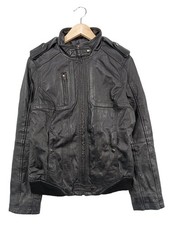 MANGUUN Lederjacke Damen Jacke Gr. DE 40 schwarz Casual-Look