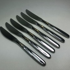 WMF Bologna bicolor Gold Cromargan Goldedekor 6 x Speisemesser Messer