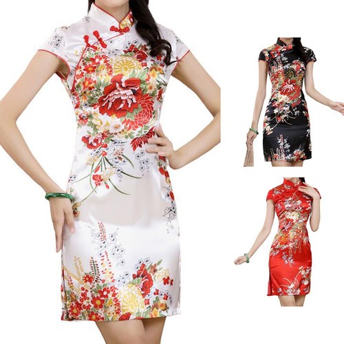 Langes cheongsam kleid mit - cheongsam-kleid,