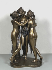 Skulptur "Die drei Grazien", Akt-Darstellung urspr. von Antonia Canova, 30cm