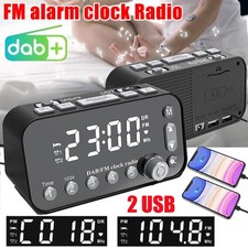 LED Funk DAB+ Radiowecker Tischuhr FM UKW Uhrenradio Snooze Dual Alarm 2x USB
