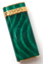 Cartier Santos Panthere Feuerzeug Grün Marmor Gold Hardware Gebraucht