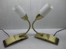 Lampen-Paar  Lampe Wandlampe "WOFI" Meschede Messing Glas 70er Vintage