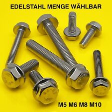SECHSKANTSCHRAUBEN FLANSCH BUND SCHRAUBEN EDELSTAHL VA A2 DIN 6921 M5 M6 M8 M10