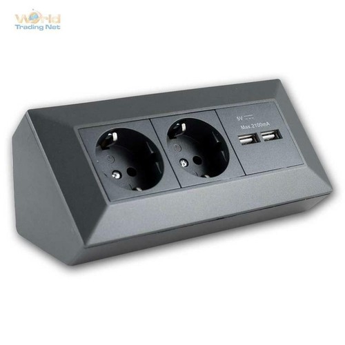 Fach steckdosen block - 2-fach, +