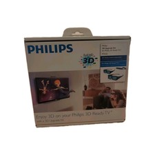 2 x 3D Philips Aktive 3D Brillen +PTA02/00 Infrarot-Transmitter volle Funktion!