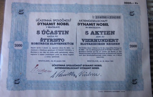 Aktie dynamit nobel 1942 - dynamit-,