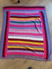 gehäkelte Granny Decke bunt Hippie vintage Boho Picknickdecke Picknick 145 x 115