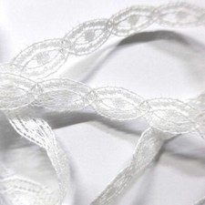 Gardinenspitze gleichmäßige Bögen 20 Meter Borte weiß