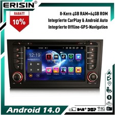 4GB+64GB Android 14 Autoradio GPS Navi DAB+ CarPlay CD BT Audi A6 S6 RS6 Allroad