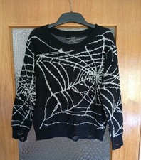 Pullover Shein Gr.M 38 Schwarz/Weiß... Halloween Spinnennetz