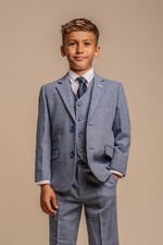 Cavani Jungen blau Tweed Anzug