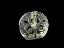 Vintage Walther Glas Op Art Design Solifleur Vase Eisglas - 8 cm - 70er