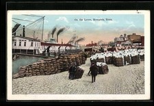 Memphis, TN, On the Levee, Ansichtskarte 1921 
