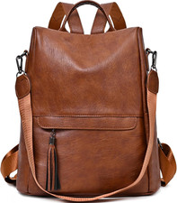 Elegant Rucksack Damen Klein - anti Diebstahl Lederrucksack 2 in 1 Cityrucksack 