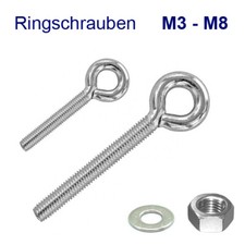 Ringschraube M3 M4 M5 M6 M8 Schraubring Ösenschraube Öse Gewinde metrisch Mutter