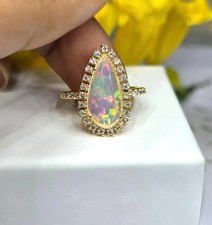 Birne Schliff Feuer Opal 925