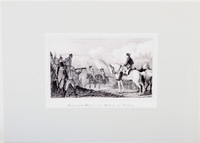 Original Lithografie Friedrich der Große in der Schlacht bei Rotzbach um 1840
