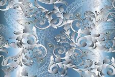 Fototapete klassisch Luxus blau weiß pompöse Tapete Vlies 368 cm x 254 cm XL
