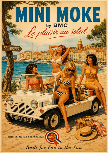 Classic 1964 mini moke poster - classic,