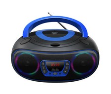 DENVER TCL-212BT BLAU TRAGBARES FM-RADIO USB CD BLUETOOTH AUX LED LICHTEFFEKT 