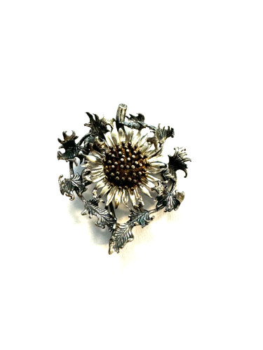 Anhänger brosche silberdistel - anhänger-brosche,