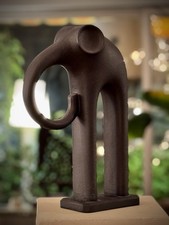 Schöne moderne Elefanten-Skulptur aus schwarzem Polyresin – ca. 29,5 cm