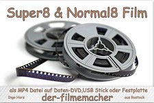 mp4 Format Ø 13cm Super8 auf Daten-DVD oder Stick / Festplatte DIGITALISIEREN 