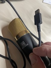 USB Studio Podcast Kondensator Mikrofon PC  Kabel Tischstativ Schwarz CM-22USB